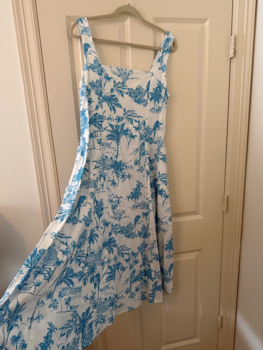 Joie Blue and White Tropical Maxi Dress